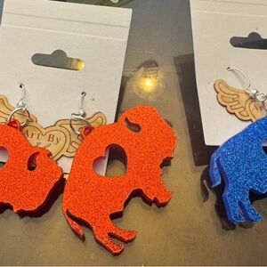 Glitter Buffalo Bills women’s Earrings - Red or Blue